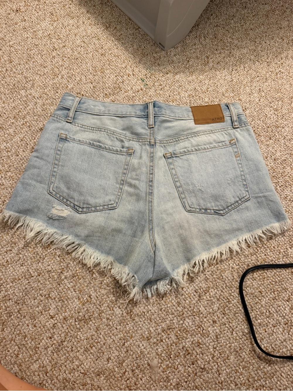 Aeropostale Light Wash Denim Frayed Hem Women's Shorts